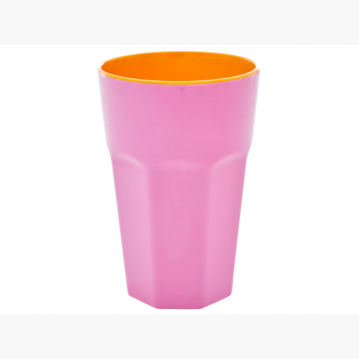 Rice Melamin Becher gross - Pink and Orange Two Tone