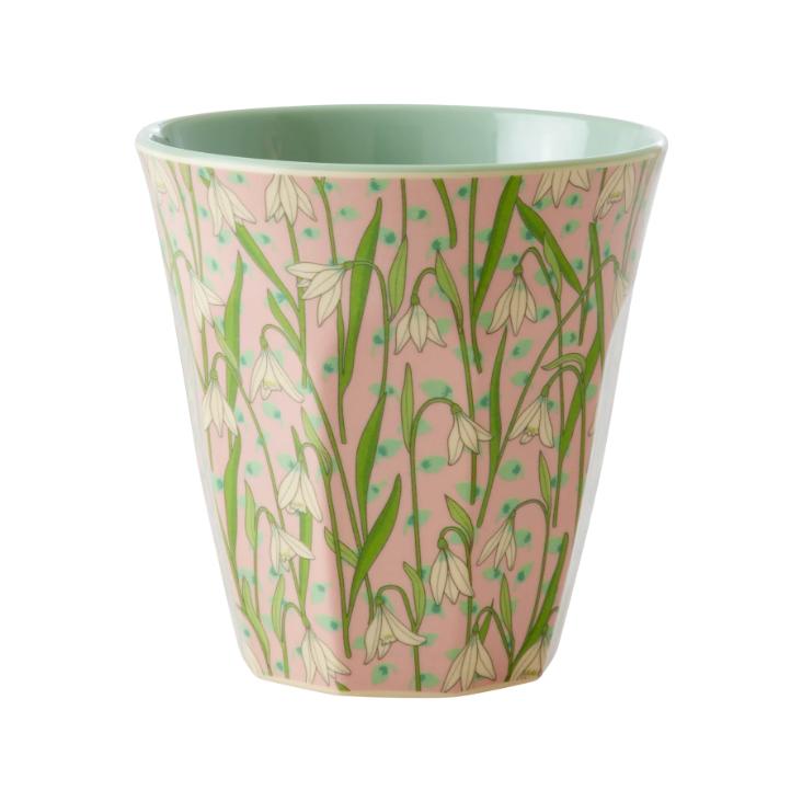 Rice Melamin Becher - New Snowdrop Print Hellrosa