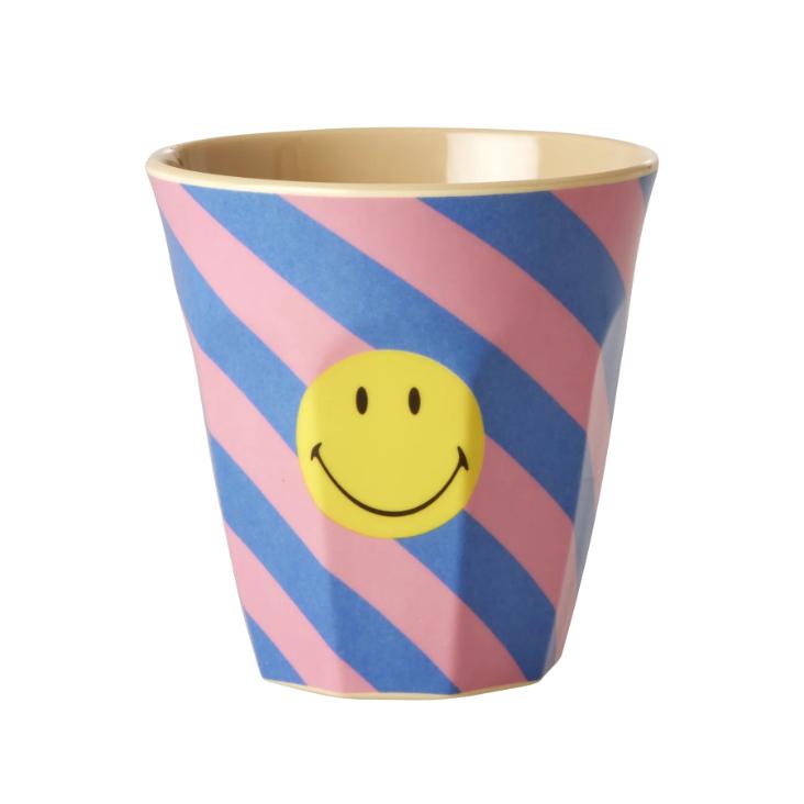 Rice Melamin Becher - Striped Smiley Print