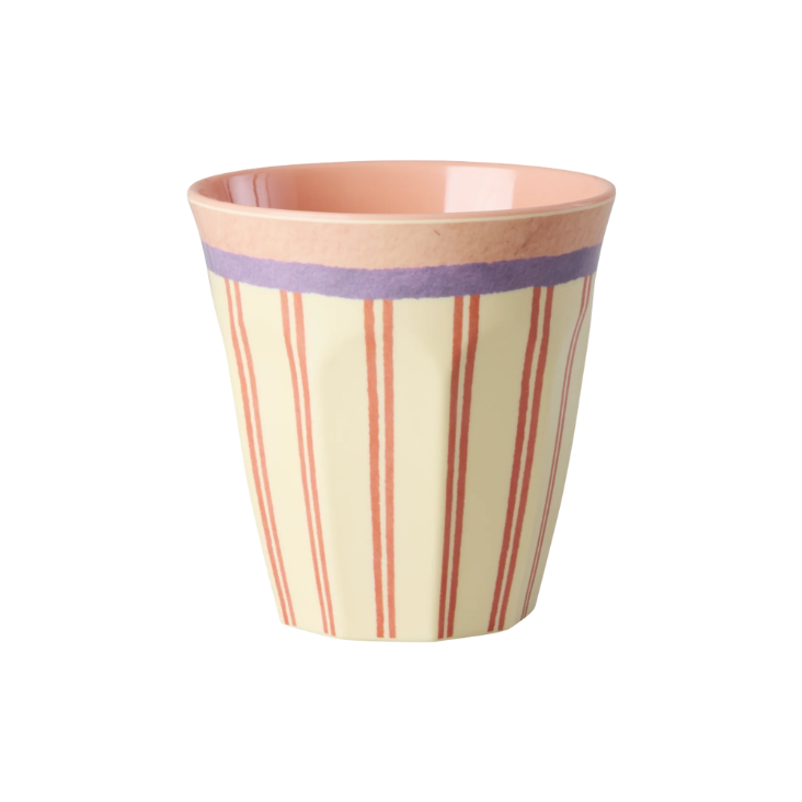 RICE Melamin Becher - Stripey Love Print Crème