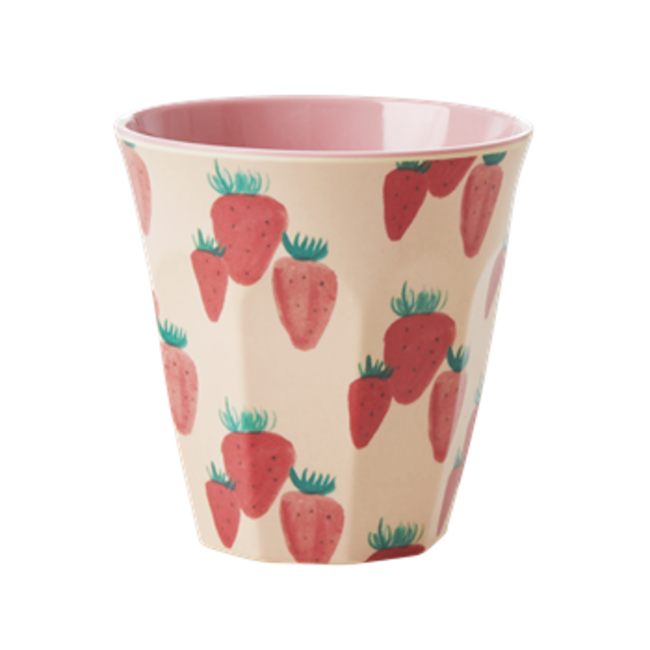 RICE Melamin Becher - Strawberry Print