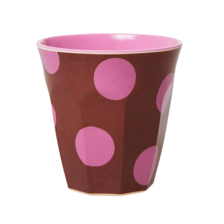 Rice Melamin Becher - Soft Pink Dots Print