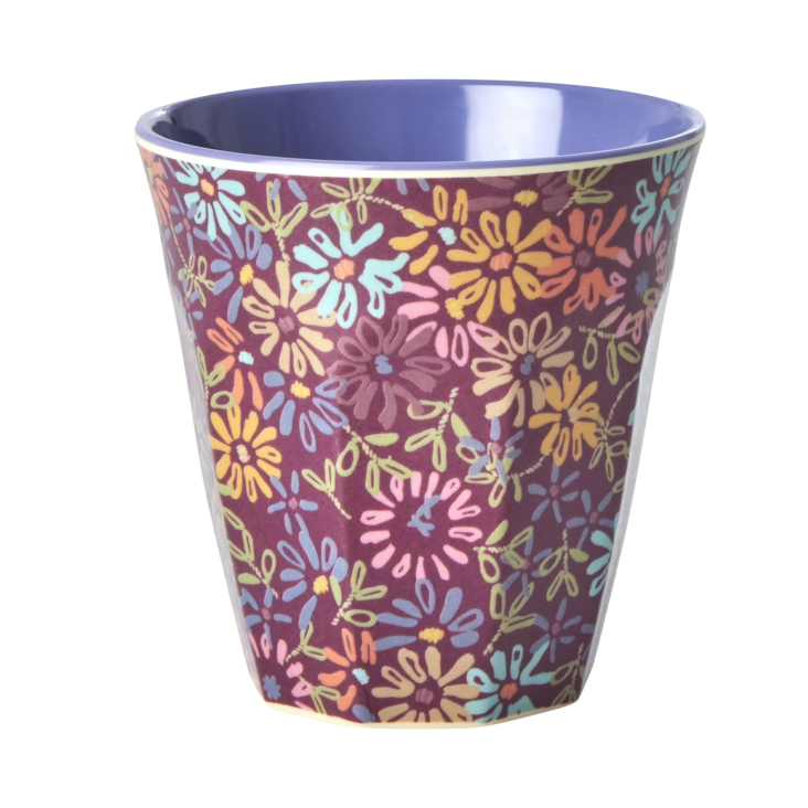 Rice Medium Melamin Becher - Lavendel - Wild Vintage Flower Print