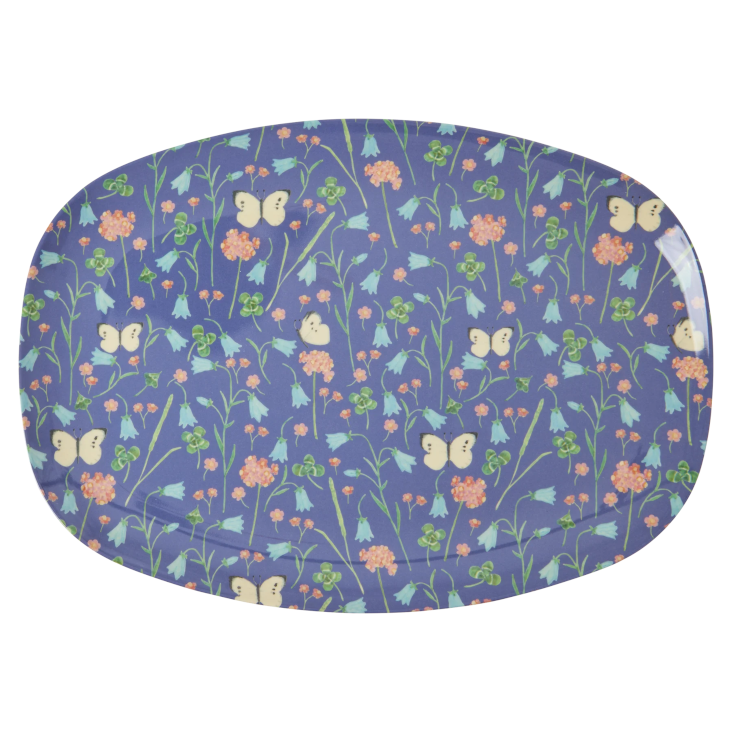RICE Melaminteller rechteckig - Butterfly Field Print