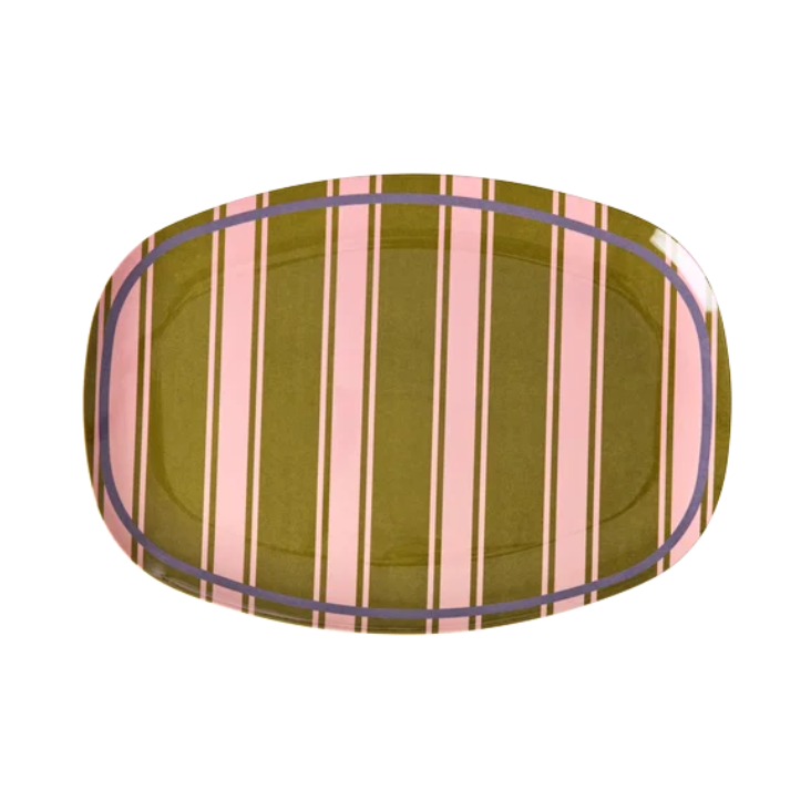 RICE Melamineteller rechteckig - Stripe Delight Print