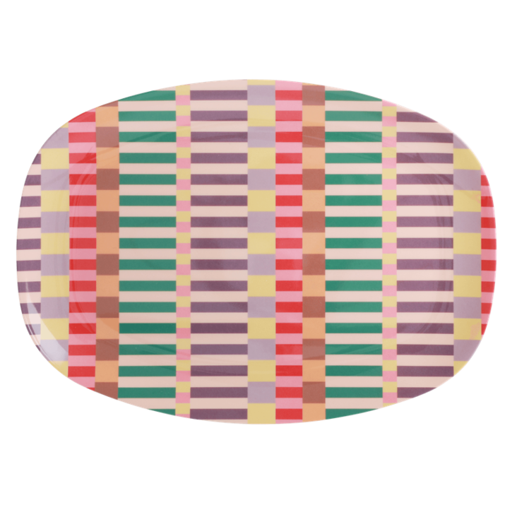 Rice Melamin Platte - Stripes - Print