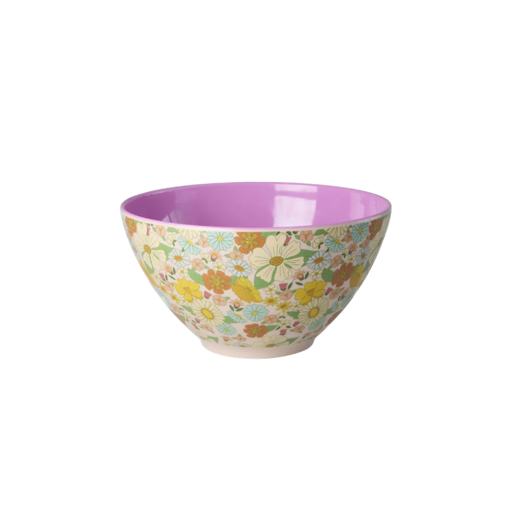 Salatschüssel - Flower Power Print