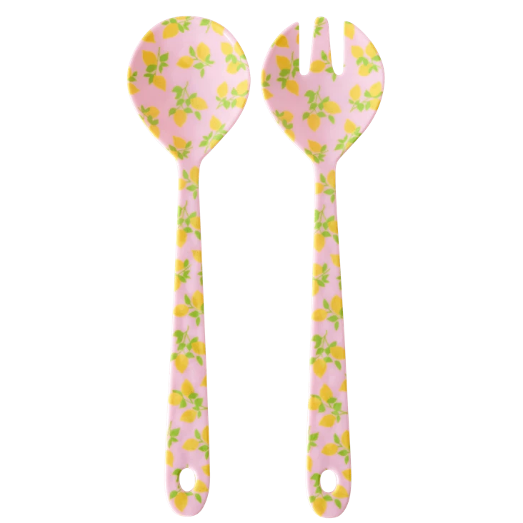 MELAMIN SALATSET - ZWEIFARBIG - LEMON PRINT