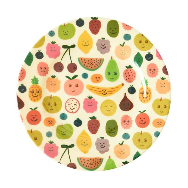 Rice Melamin Teller - Happy Fruits Print