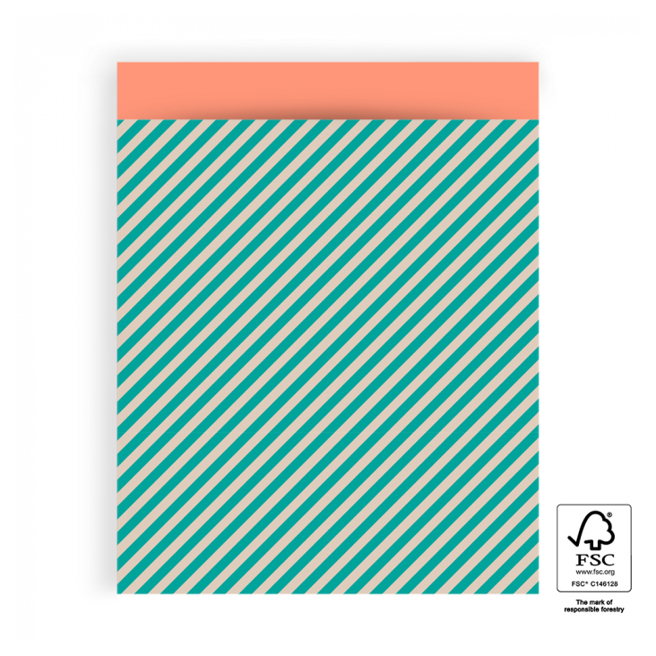 5 Geschenkbags Stripes Green, Gr.L