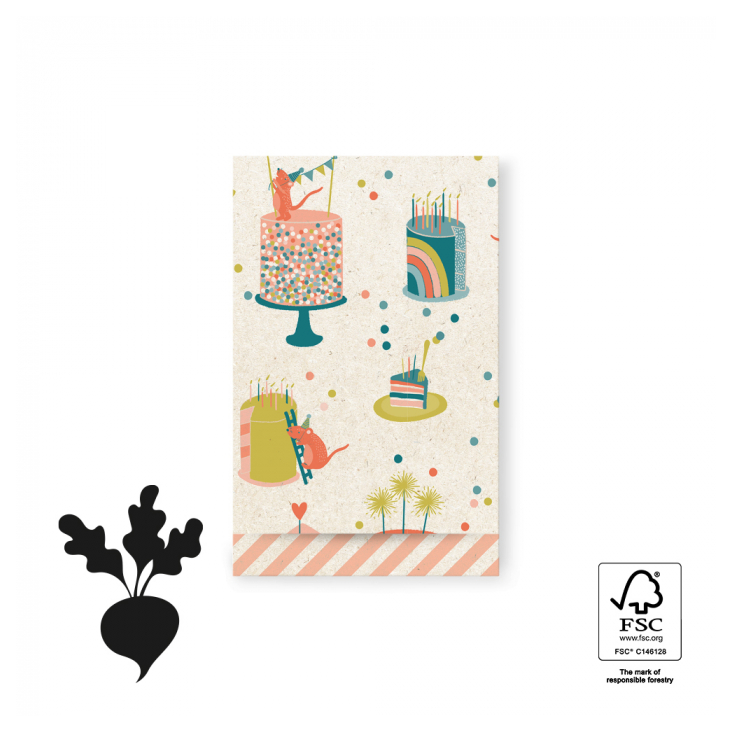 5 Geschenkbags Birthday Cake, Gr. S