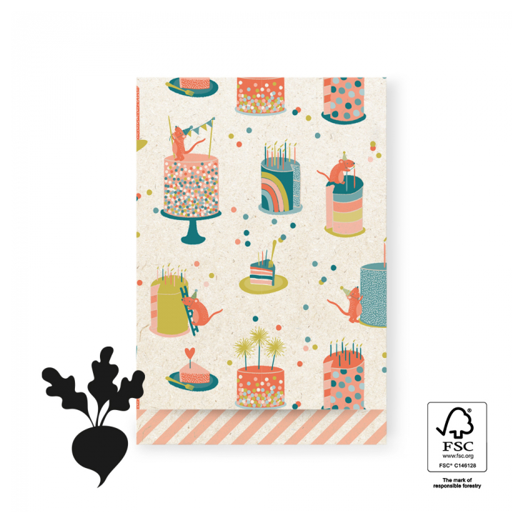 5 Geschenkbags Birthday Cake, Gr. M