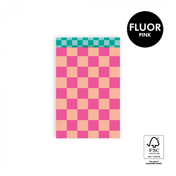 5 Geschenkbags Check Fluor, Gr. S