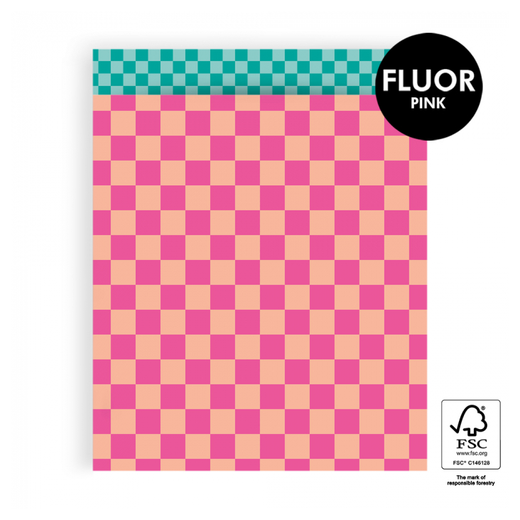 5 Geschenkbags Check Fluor, Gr.L