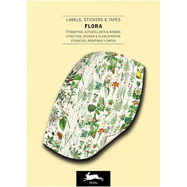 Label und Sticker Buch Flora