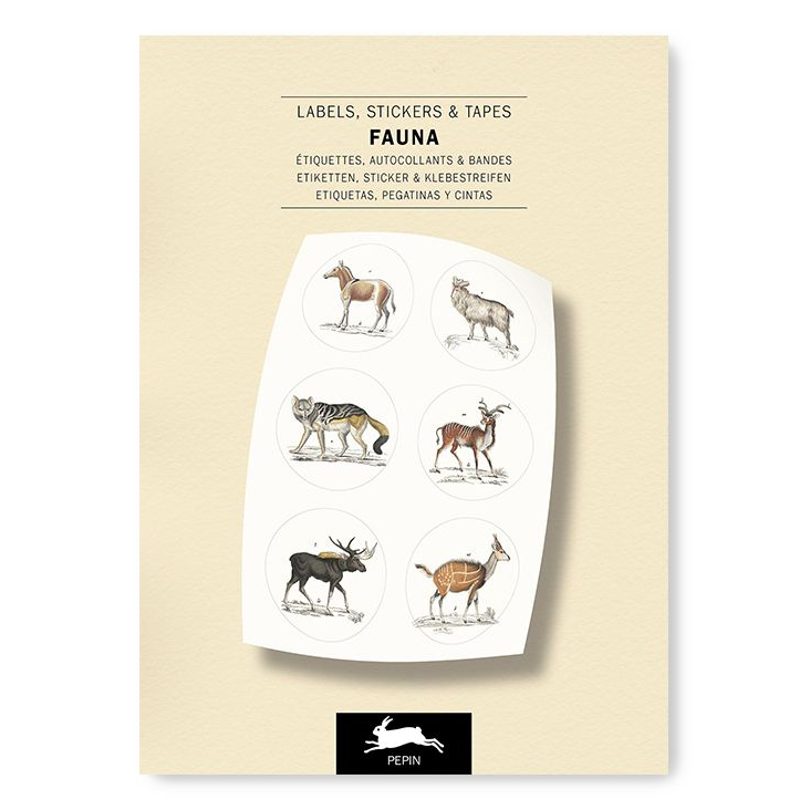 Label und Sticker Buch Fauna