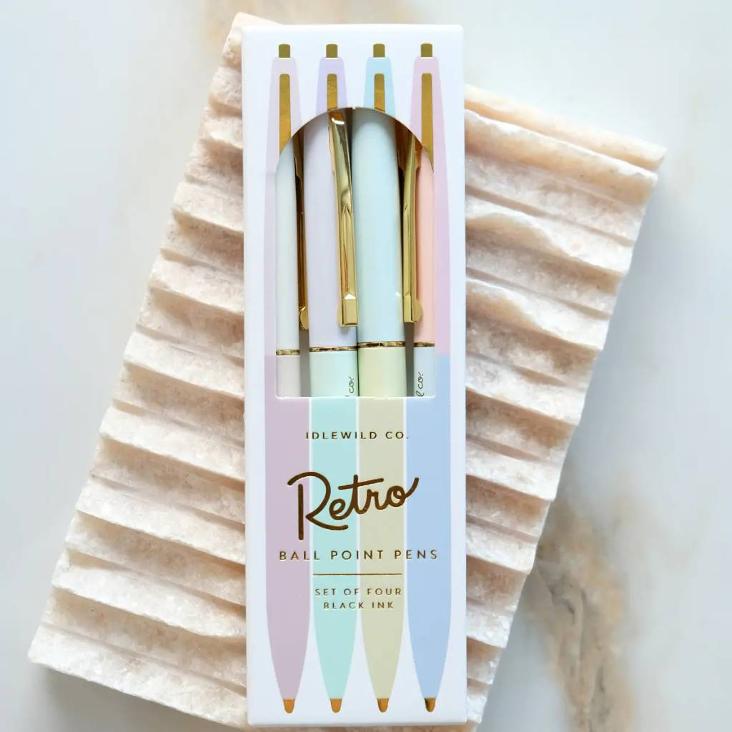 Retro-Stiftset mit vier Stück | Pastell-Regenbogen