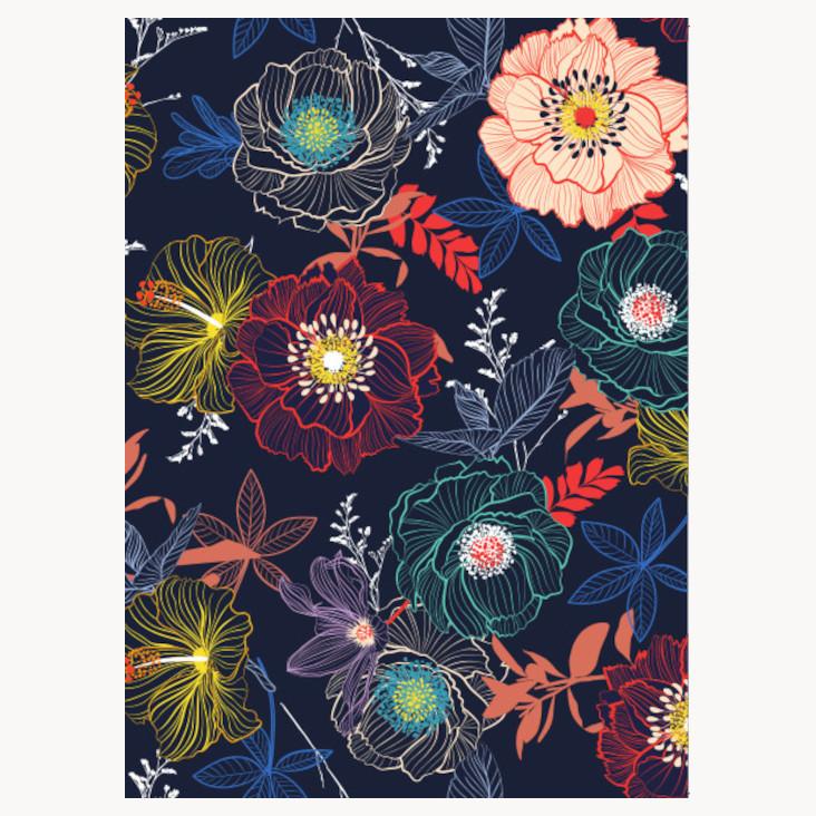 Postkarte Blumen Geo