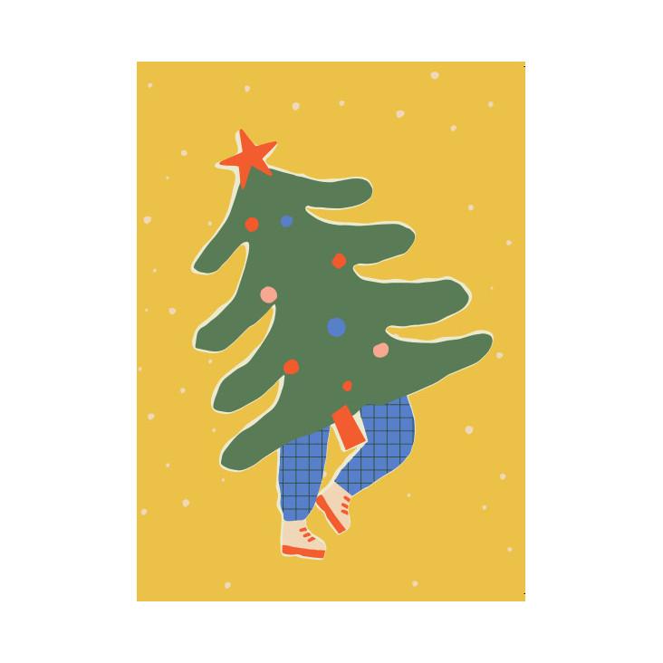 Postkarte Dancing Christmastree