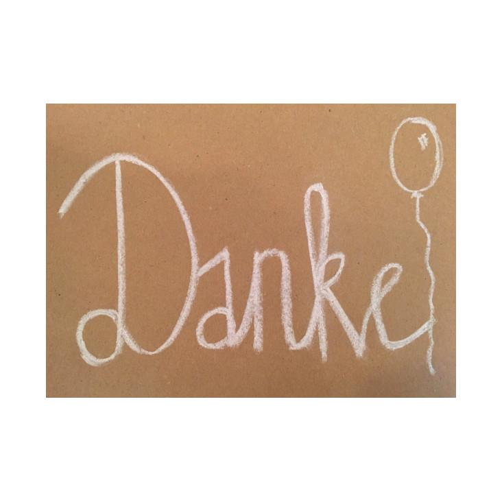 Postkarte Danke Ballon