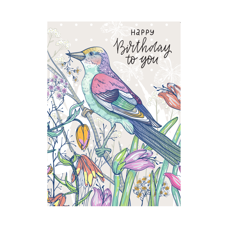 Postkarte Happy Birthday Vogel Nr.171