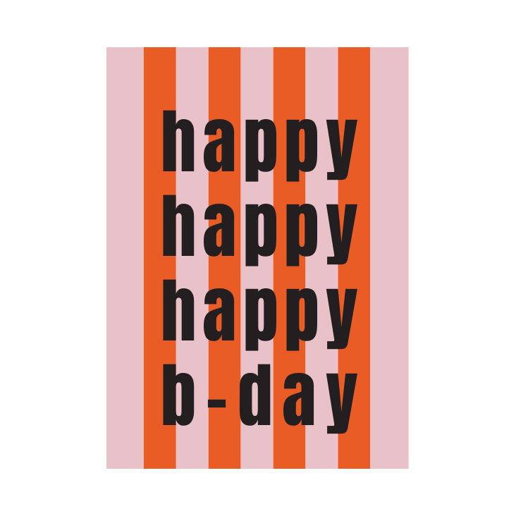 Postkarte Happy Happy Happy Bday Nr. 216