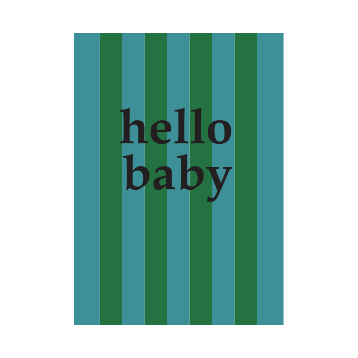 Postkarte Hello Baby Stripes Green Nr. 219