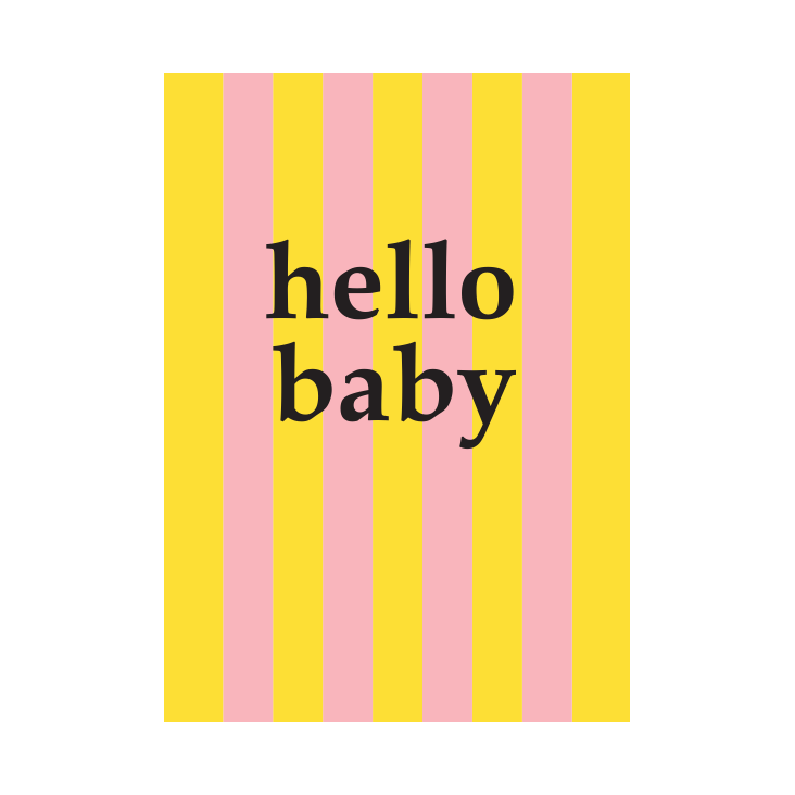 Postkarte Hello Baby Stripes Yellow Nr. 218