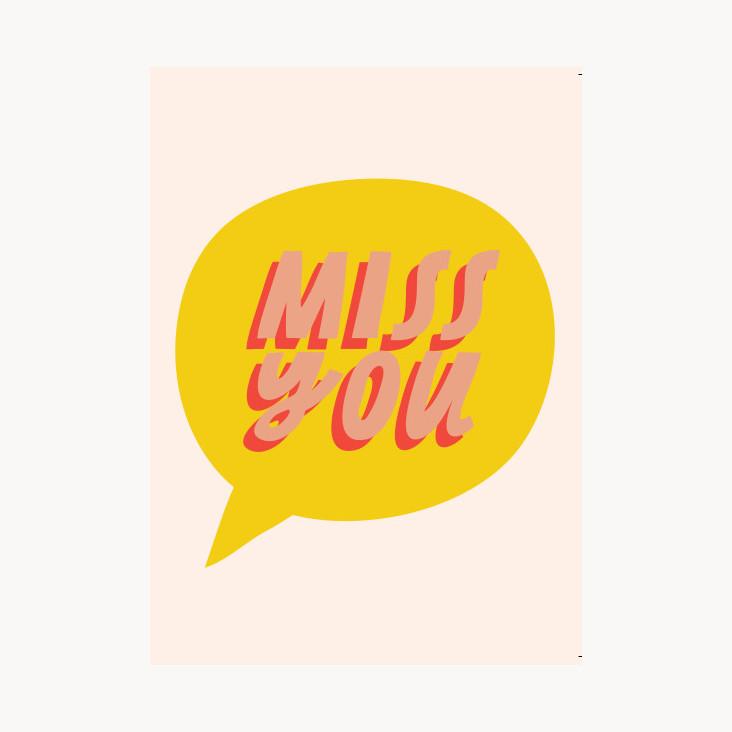 Postkarte Miss You Nr.123