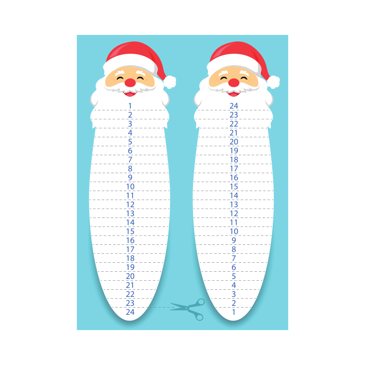 Postkarte Santa Adventskalender