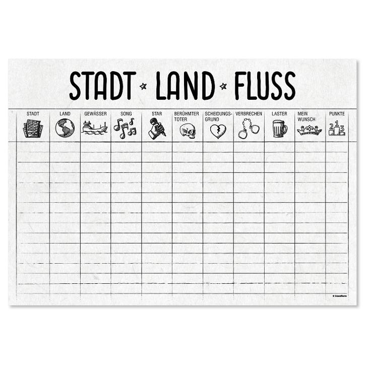 Papiertischset STADT-LAND-FLUSS