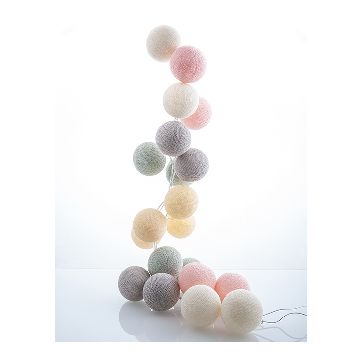 Lichterkette 20 Kugeln Puderzucker