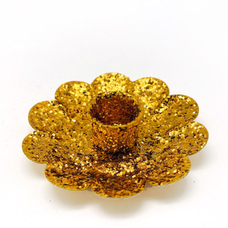 Kerzenhalter Glitter Gold