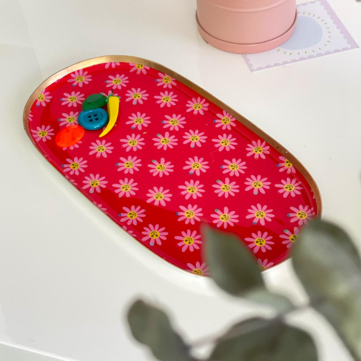 Tablett Smiley Red