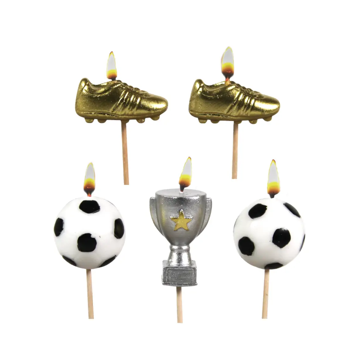 Fußball-Kuchenkerzen
