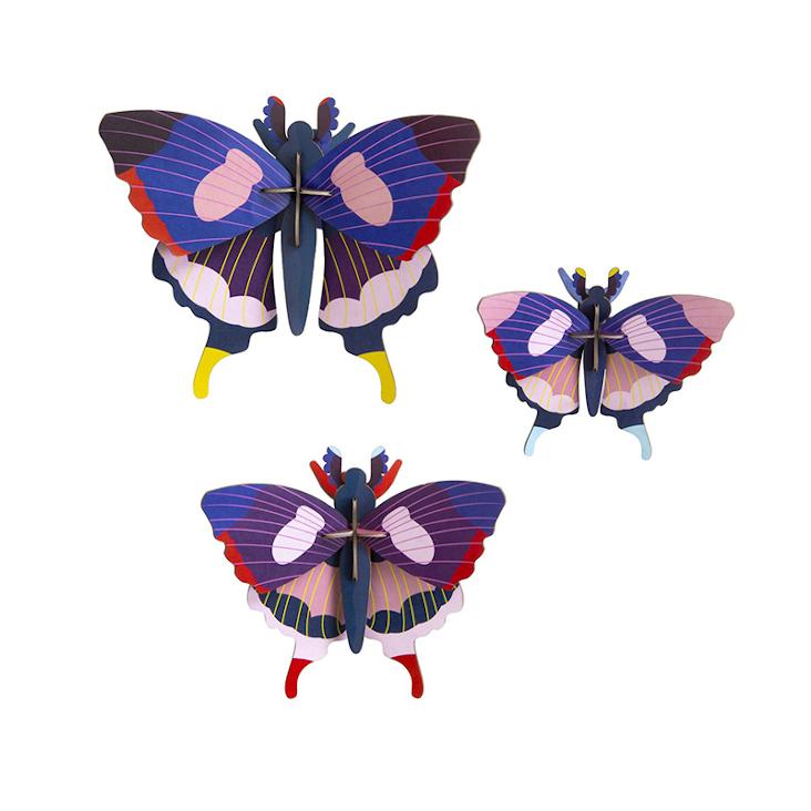 Wall Decor - SWALLOWTAIL BUTTERFLIES - SET OF 3