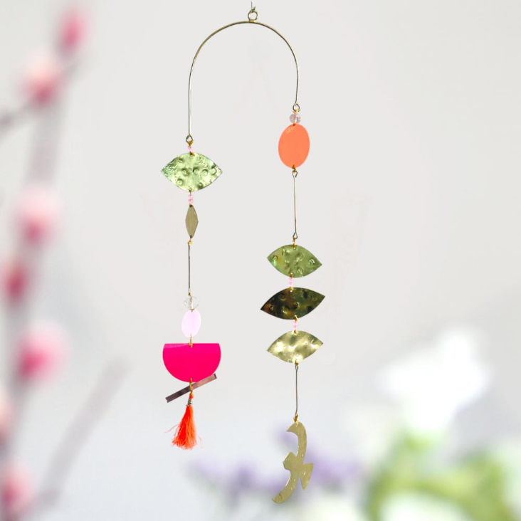 Mobile double line neon tassel