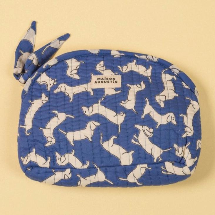 Make-up-Tasche Dackel Blau
