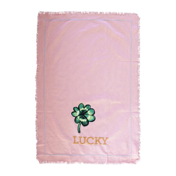 Rice Geschirrtuch - Good Luck Print Hellrosa