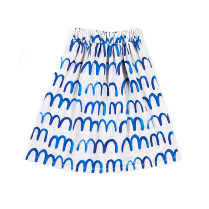 Waves on Light Grey Skirt