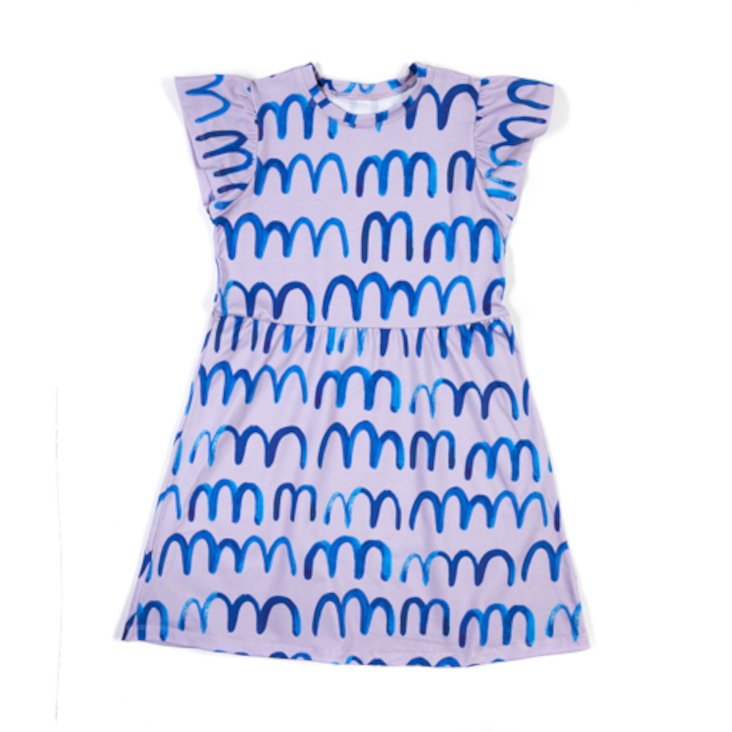 Waves on Lilac Frills Dress