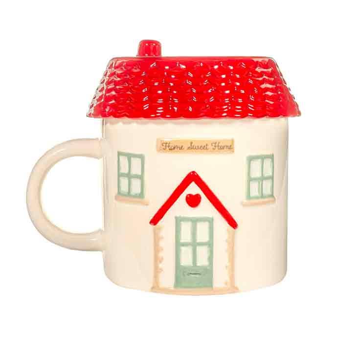 Becher in Hausform mit Deckel
