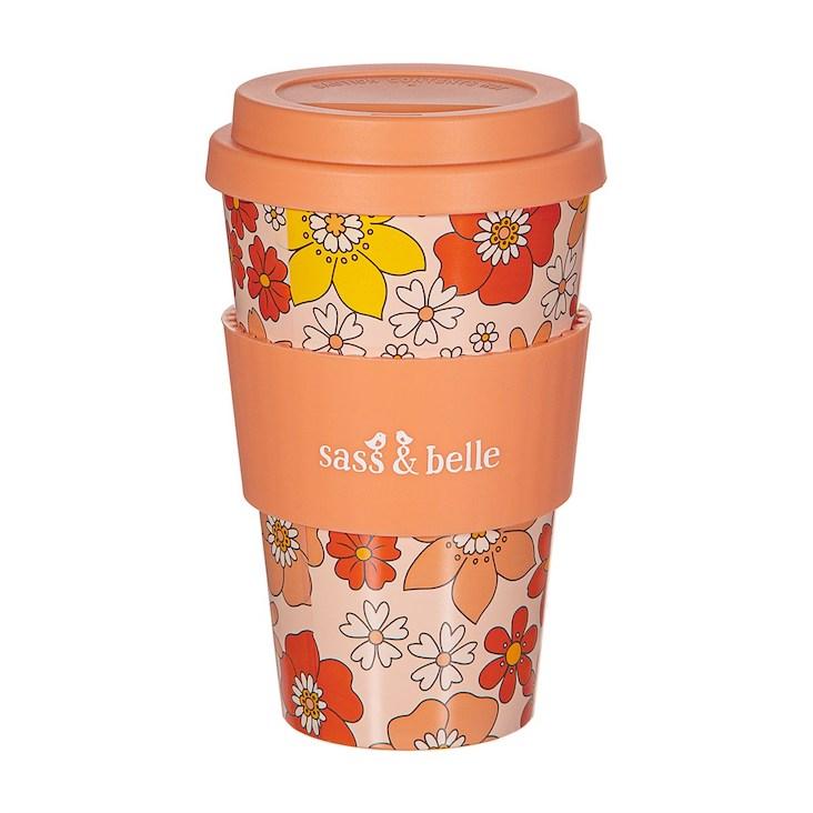 70`S Floral Travel Coffee Cup